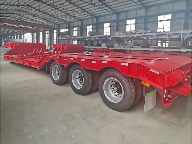 3-baris 6 Gandar Semitrailer Lowbed